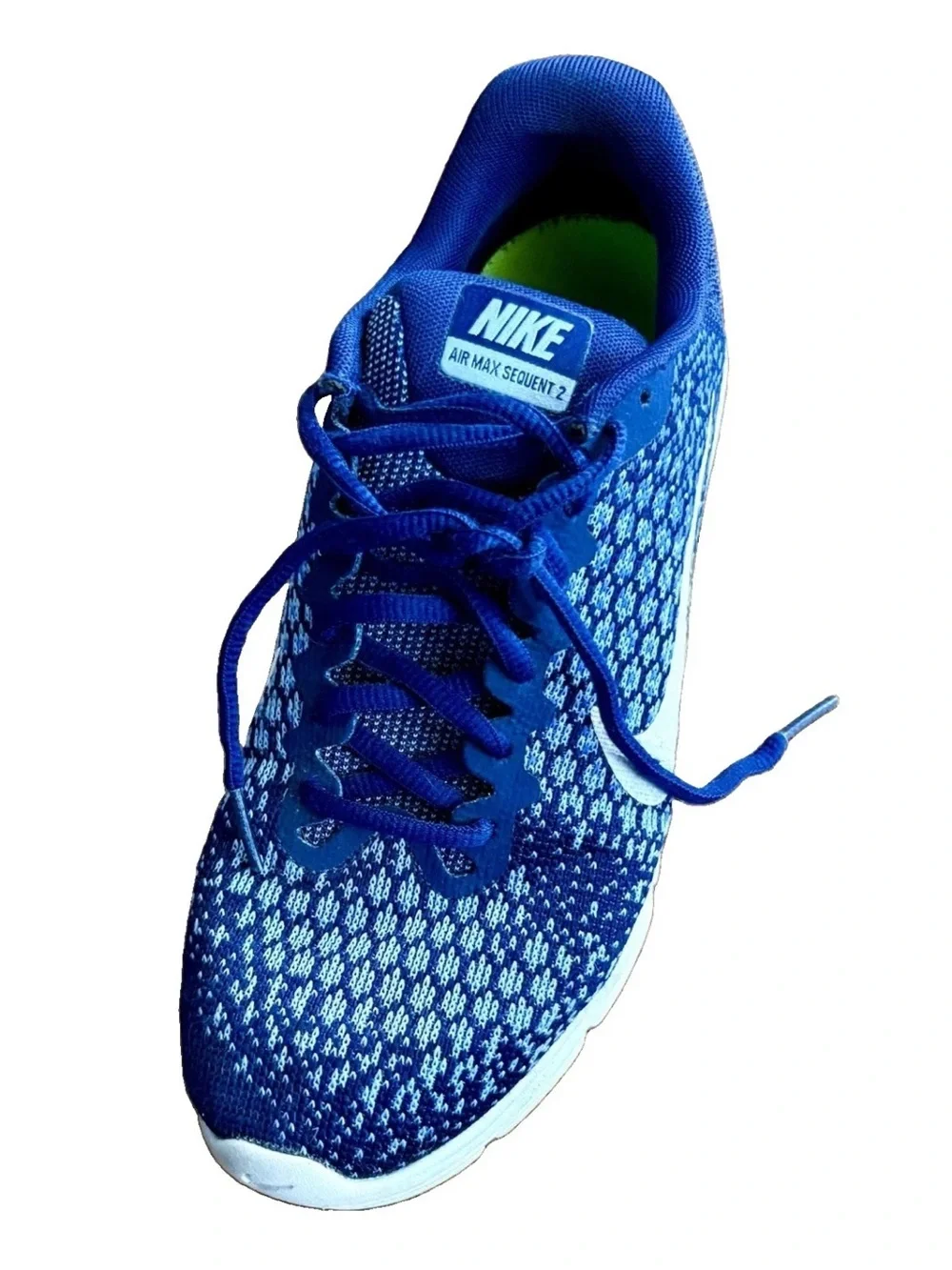 NIKE AIR MAX SEQUENT 2 Running Shoe Blue White Knit Casual 852465-401 WMNS 8.5 - Picture 15 of 16